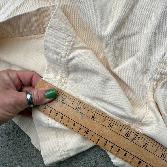 VTG 90s Liz Wear size 12 cotton butter cream yellow high rise pleated mom shorts - Picture 7 of 8